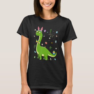 Brontosaurus Bunny Ears Egg Easter Day Dinosaur Di T-Shirt