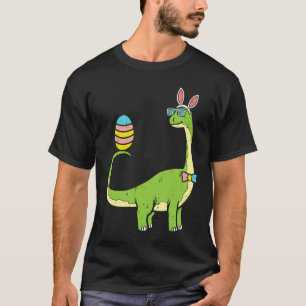 Brontosaurus Bunny Ears Egg Easter Day Dinosaur Di T-Shirt