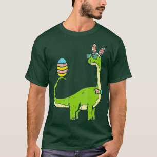 Brontosaurus Bunny Ears Egg Easter Day Dinosaur T-Shirt