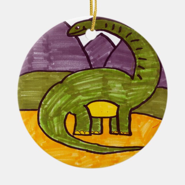 Brontosaurus Ceramic Tree Decoration (Front)