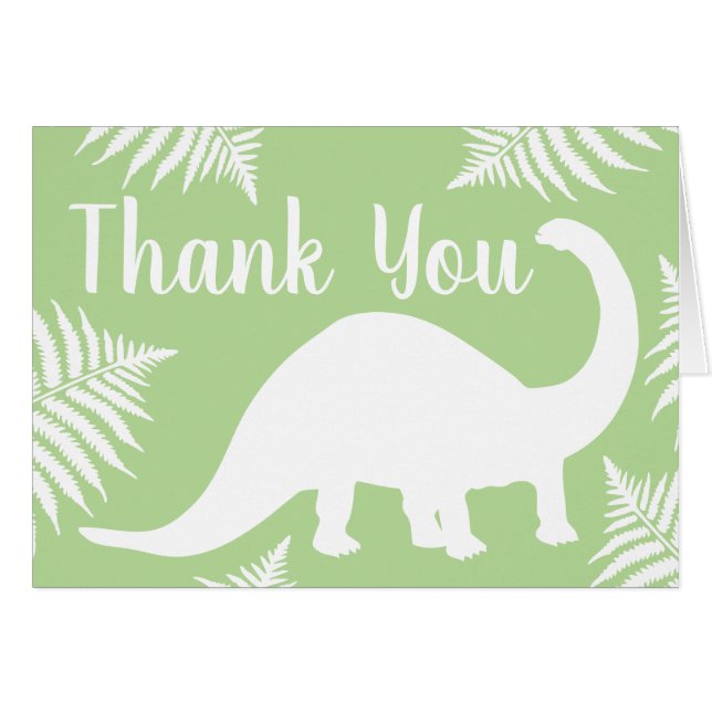 Brontosaurus Dinosaur Baby Shower Thank You (Front Horizontal)