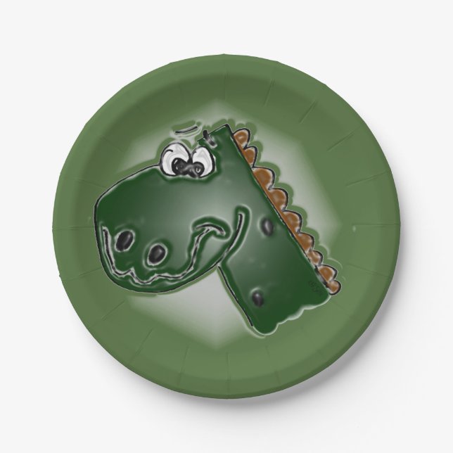 Brontosaurus Dinosaur Paper Plate (Front)