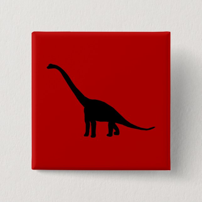 Brontosaurus Dinosaur Shadow Prehistoric Animals 15 Cm Square Badge (Front)