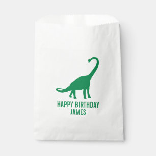 Brontosaurus Dinosaur Silhouette Birthday Goodie Favour Bag