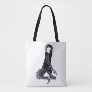 Brontosaurus Dressed As A Movie Character. Tote Bag