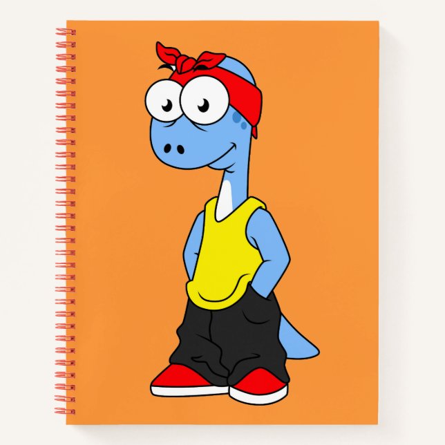 Brontosaurus Dressed In Hip Hop Clothing. Notebook (Front)