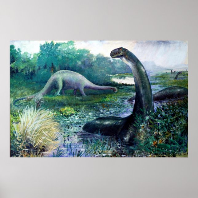 Brontosaurus Jurassic Dinosaur Poster (Front)
