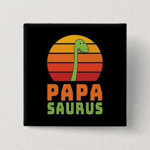 Brontosaurus Papasaurus Dinosaur Father's Day 15 Cm Square Badge