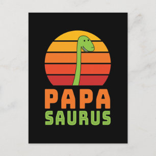 Brontosaurus Papasaurus Dinosaur Father's Day Postcard