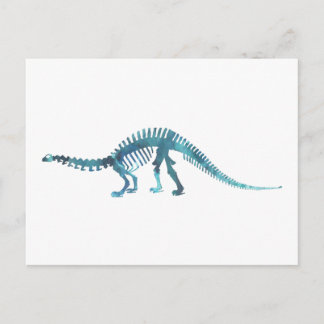 brontosaurus skeleton postcard