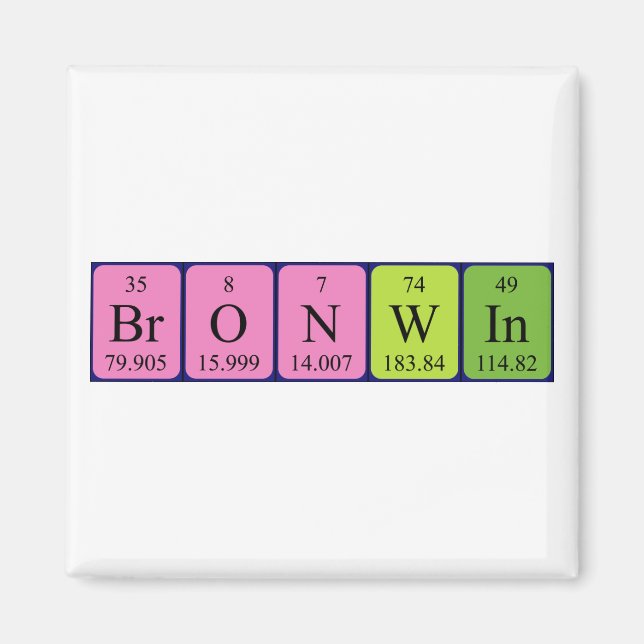 Bronwin periodic table name magnet (Front)