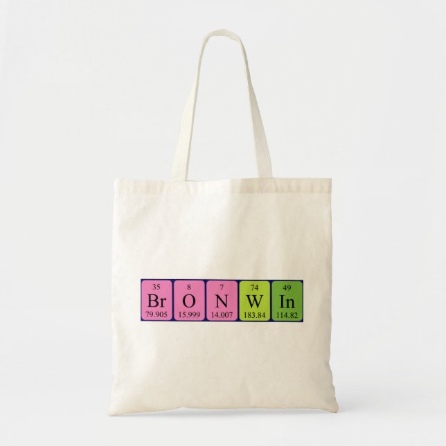 Bronwin periodic table name tote bag (Front)