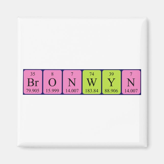 Bronwyn periodic table name magnet (Front)