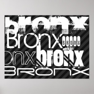 Bronx; Black & Dark Gray Stripes Poster