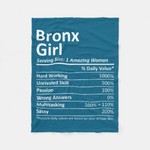 Bronx Girl Ny New York Funny City Home Roots Usa G Fleece Blanket