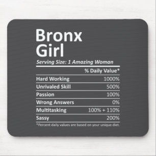 Bronx Girl Ny New York Funny City Home Roots Usa G Mouse Pad