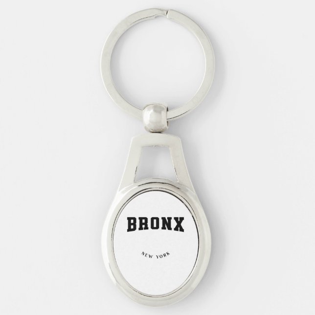 Bronx New York Black  Key Ring (Front)