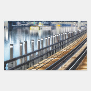 bronx new york city buildings river rectangular sticker
