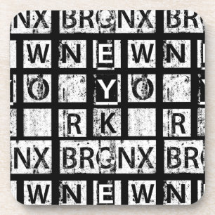 Bronx New York   Grunge Typography Coaster