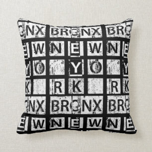 Bronx New York Grunge Typography Cushion