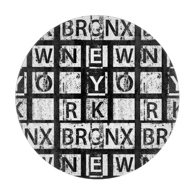 Bronx New York | Grunge Typography Cutting Board (Front)
