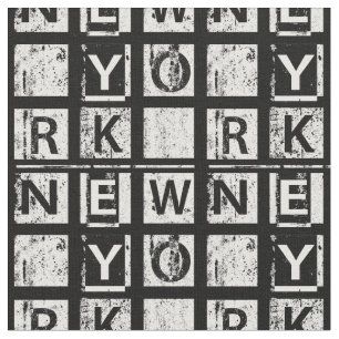 Bronx New York Grunge Typography Fabric