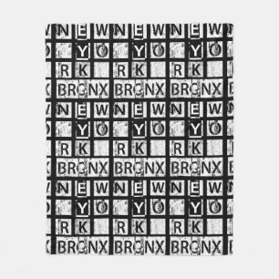Bronx New York Grunge Typography Fleece Blanket