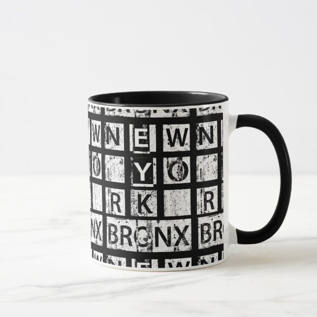 Bronx New York | Grunge Typography Mug (Right)