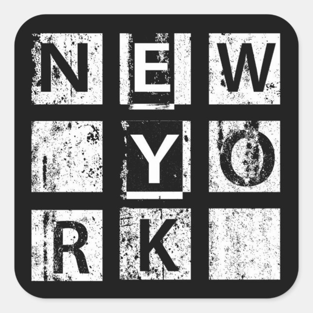 Bronx New York | Grunge Typography Square Sticker (Front)