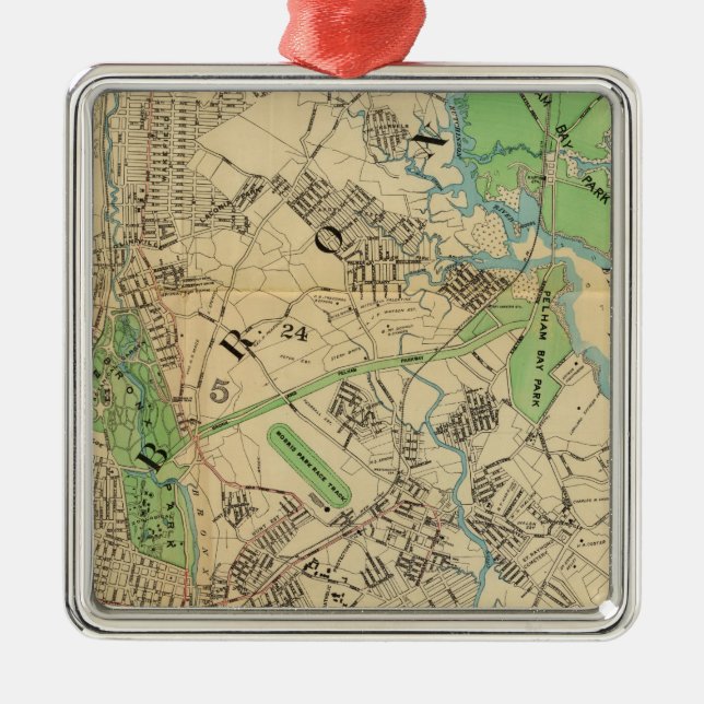 Bronx, New York Metal Tree Decoration (Front)