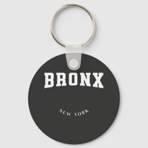 Bronx New York White  Key Ring