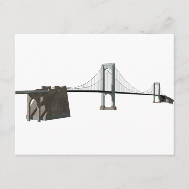 Bronx Whitestone Bridge: 3D Model: Postcard (Front)