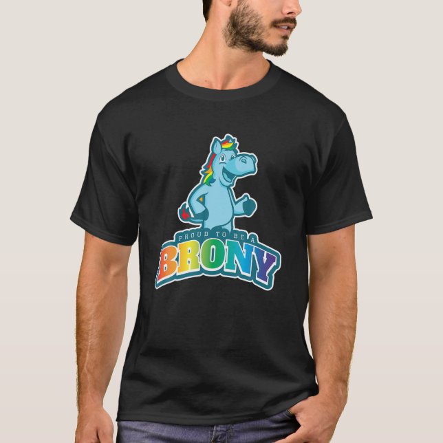 Brony Gift Pony Fan Bronies Cosplay Fun Rainbow Bl T-Shirt (Front)