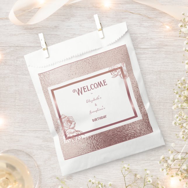  Bronze Adult Double Joint twin birthday   Favour Bag (Clipped)