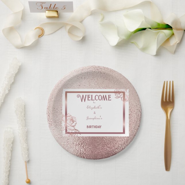  Bronze Adult Double Joint twin birthday   Paper Plate (Wedding)