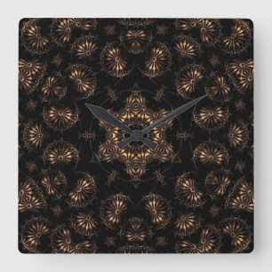 Bronze Age Mandala  Square Wall Clock