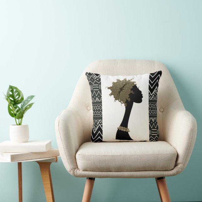 Bronze and Black Graphic Cushion (Chair)