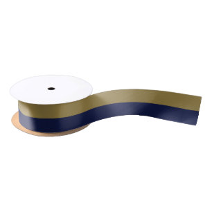Bronze and Blue 1.5" Wide Satin Ribbon