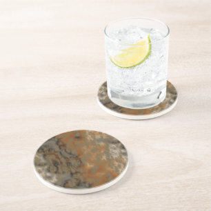 Bronze and Copper Marble Abstract Coaster