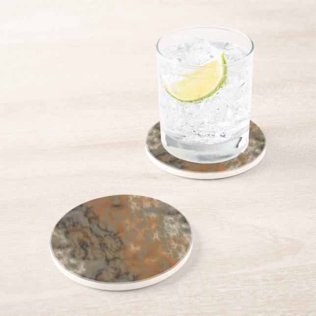 Bronze and Copper Marble Abstract Coaster (Side)
