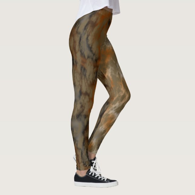Bronze and Copper Marble Abstract Leggings (Right)