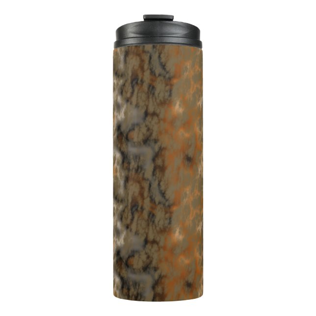 Bronze and Copper Marble Abstract Thermal Tumbler (Front)