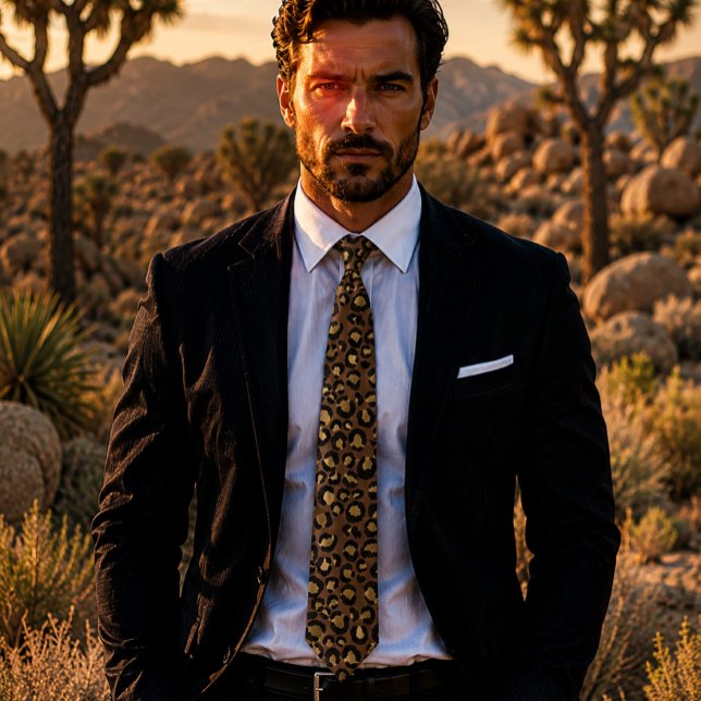 Bronze and Gold Leopard Print Tie (Creator Uploaded)