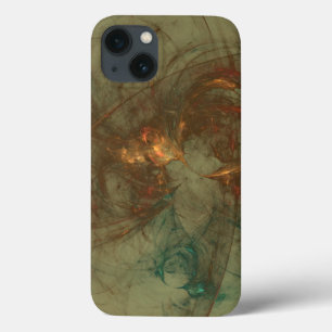 bronze and olive abstract art iPhone 13 case