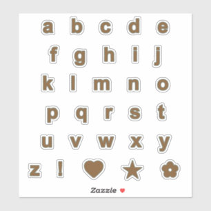 Bronze and Sage Colour Letters Alphabet Monogram
