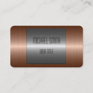 Bronze and Silver Stainless Steel Metal Business Card