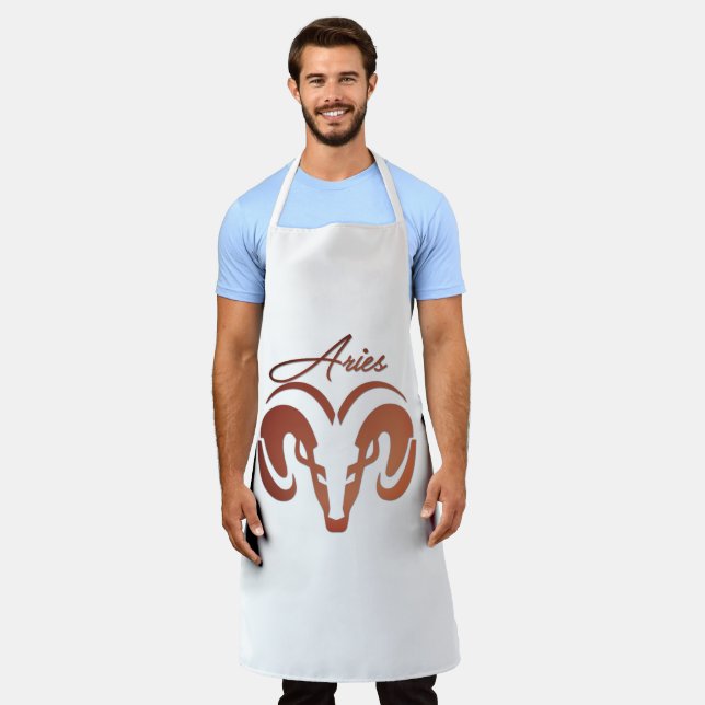 Bronze Aries the Ram Zodiac Apron (Worn)