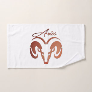 Bronze Aries the Ram Zodiac Bath Towel Set