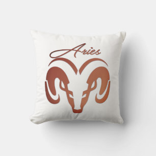 Bronze Aries the Ram Zodiac Cushion