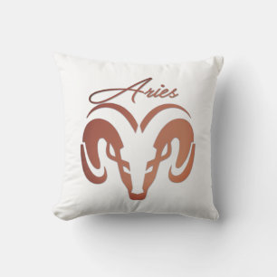 Bronze Aries the Ram Zodiac Cushion